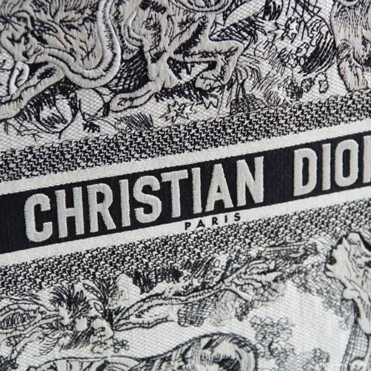 Cheap Motif Black De Dior Toile Tote Book Jouy Canvas 0704 Luxury